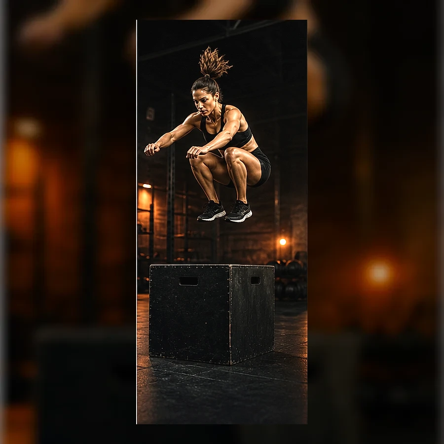 Athlete performing box jump