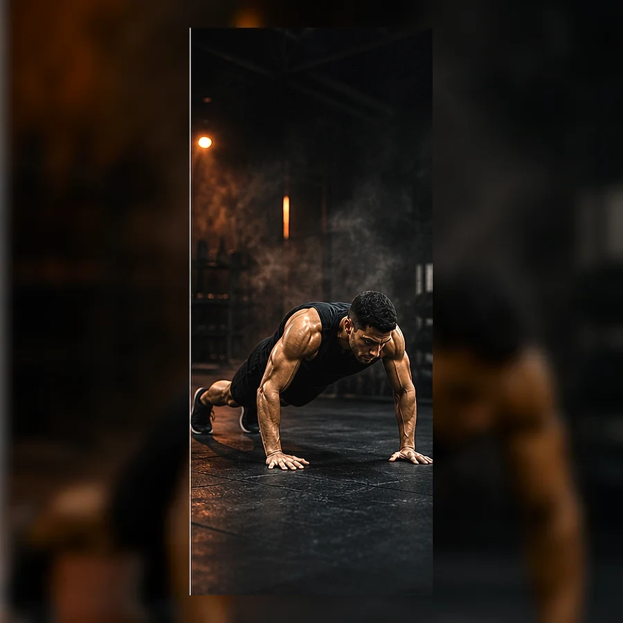 Athlete performing burpee